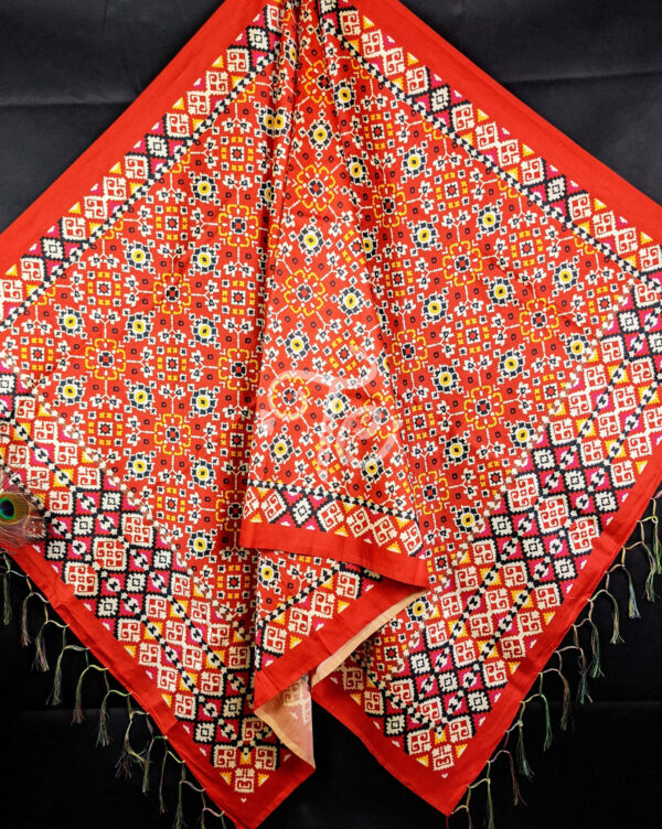 Red and Black Patola Print Dupatta