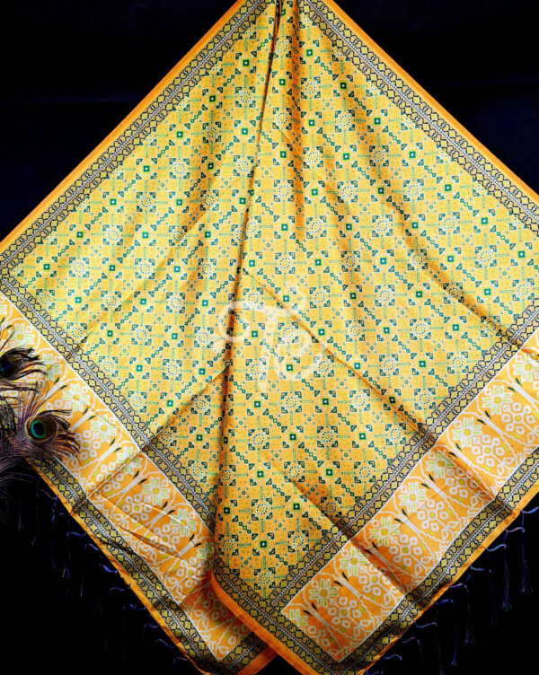 Yellow and Green Patola Print Dupatta