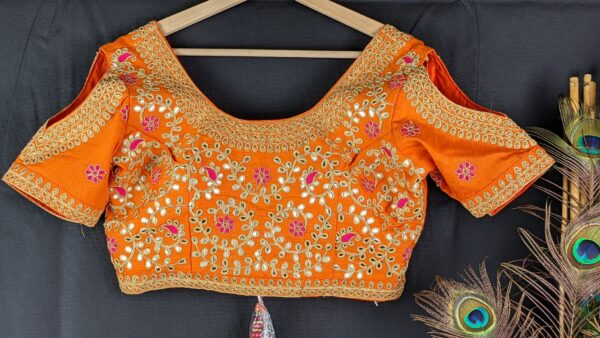 Orange Gota Patti Blouse