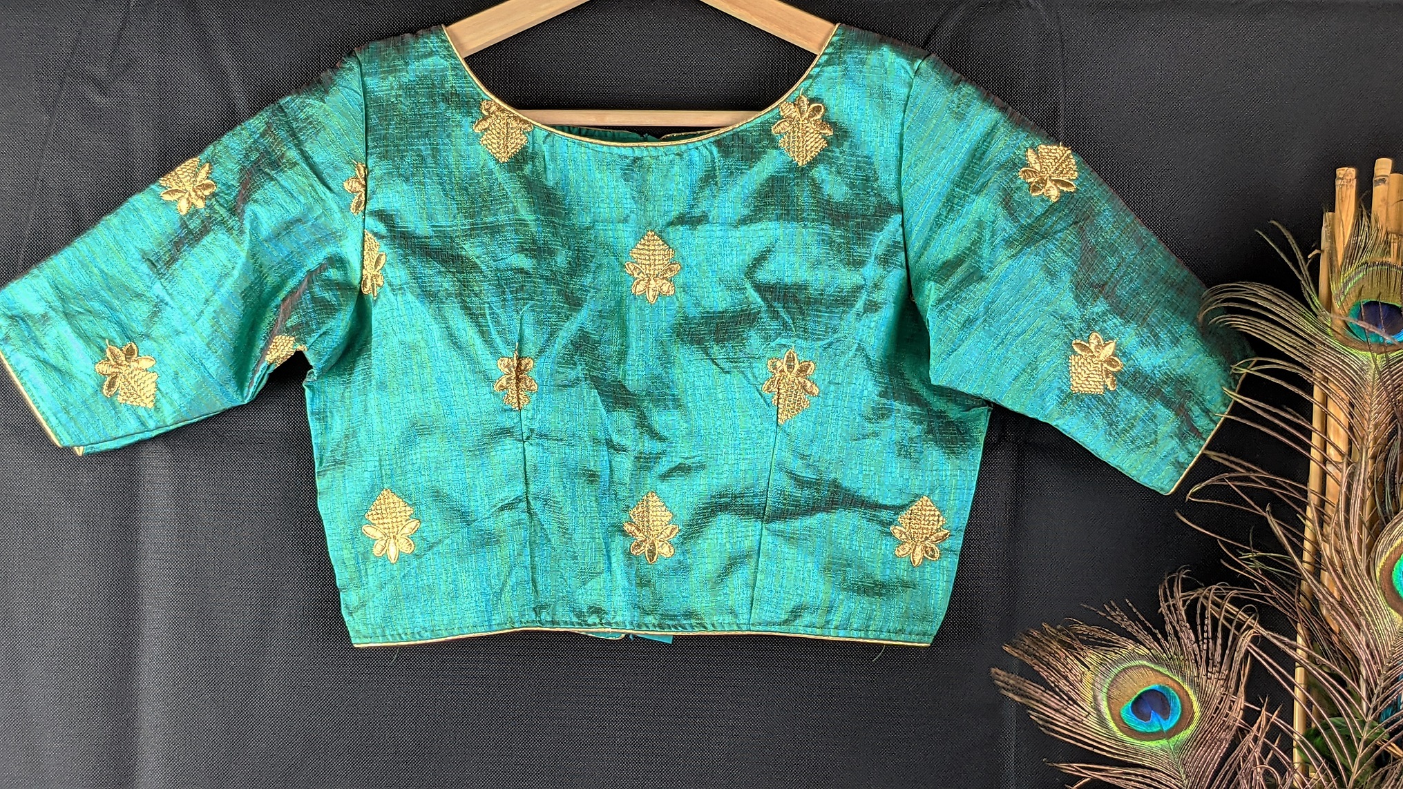 Rama Green Embroidered Blouse