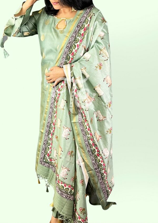 Chanderi silk banarasi suit