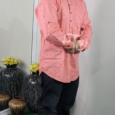 Peach Color Printed Short Kurta