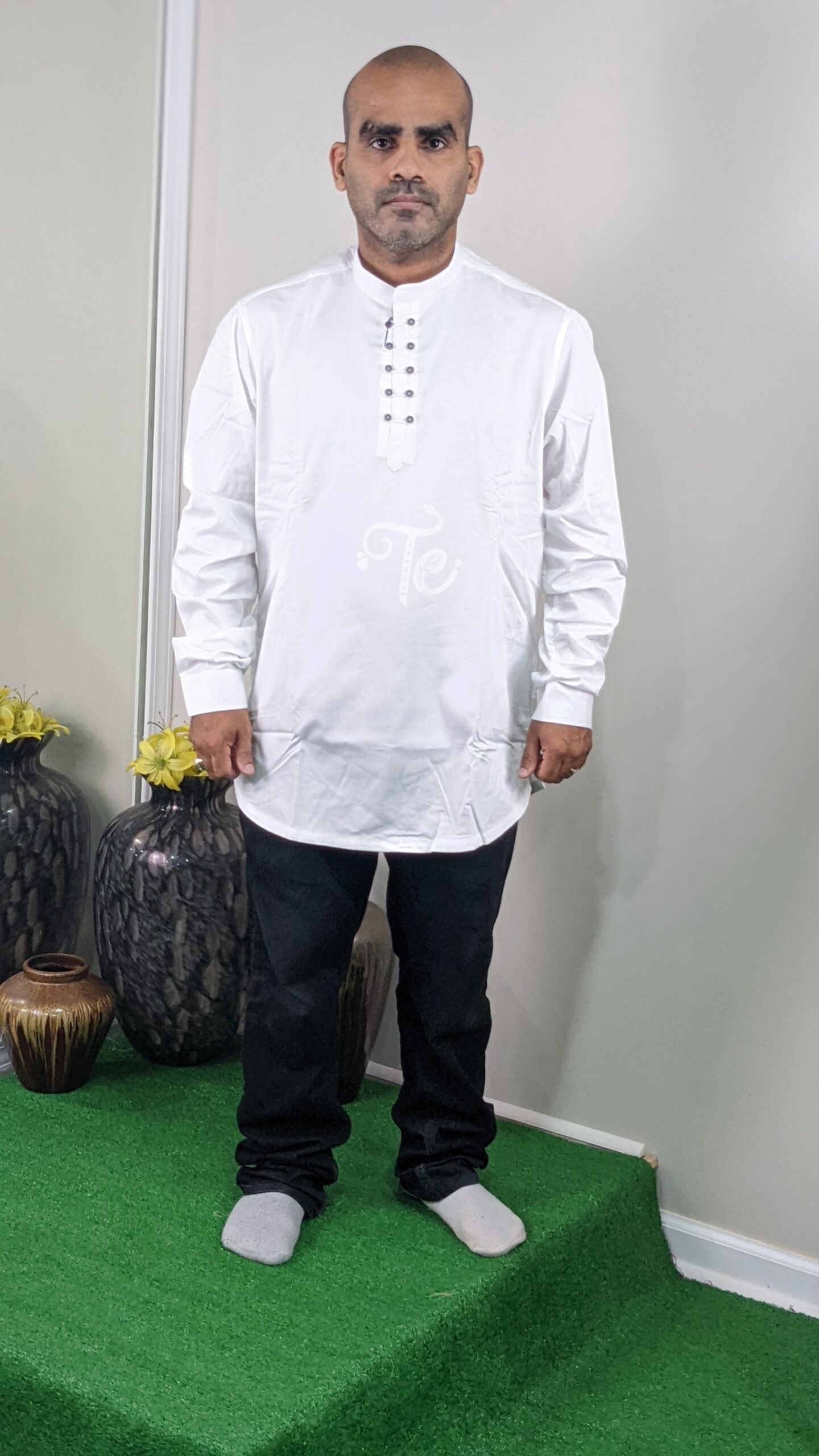 White Color Plain Short Kurta