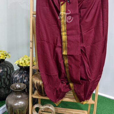 Dark Maroon Color Men's Ethnic Dhoti