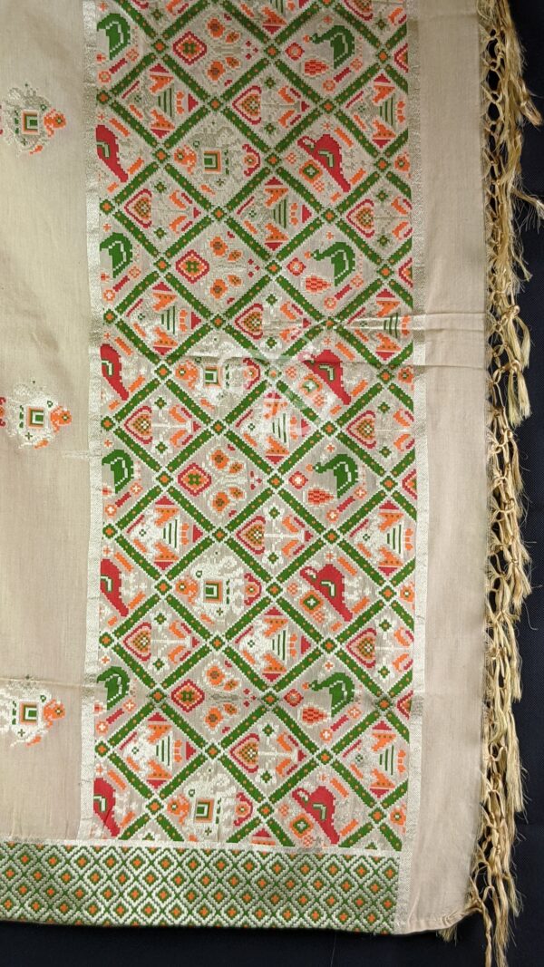 Pure Handloom Chanderi Silk Dupatta/Stole inspired with Patola weaves