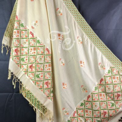 Pure Handloom Chanderi Silk Dupatta/Stole inspired with Patola weaves