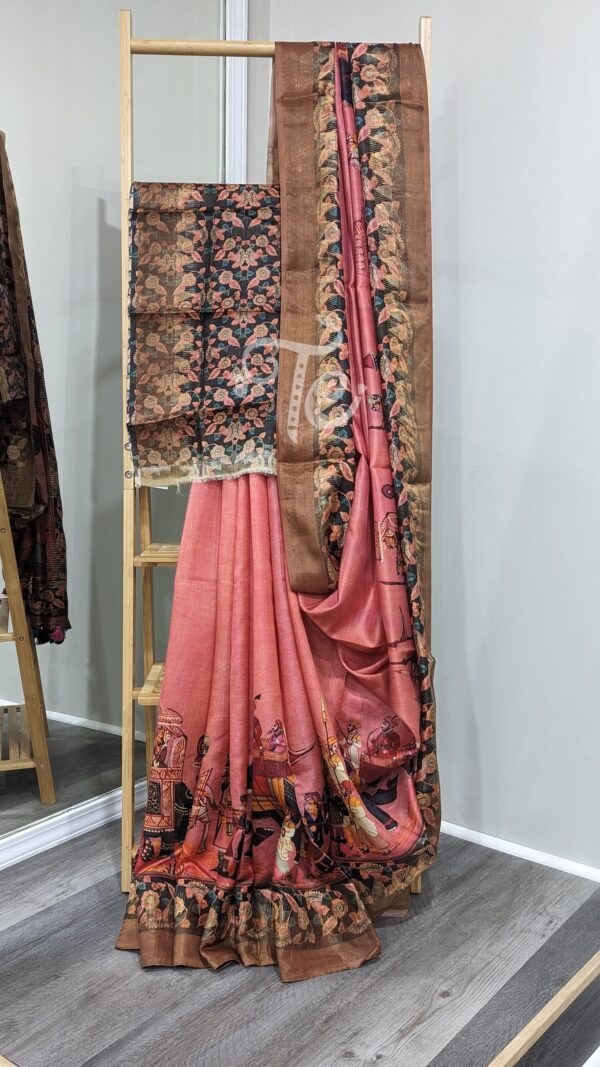 Pure Tussar Silk Kalamkari Saree